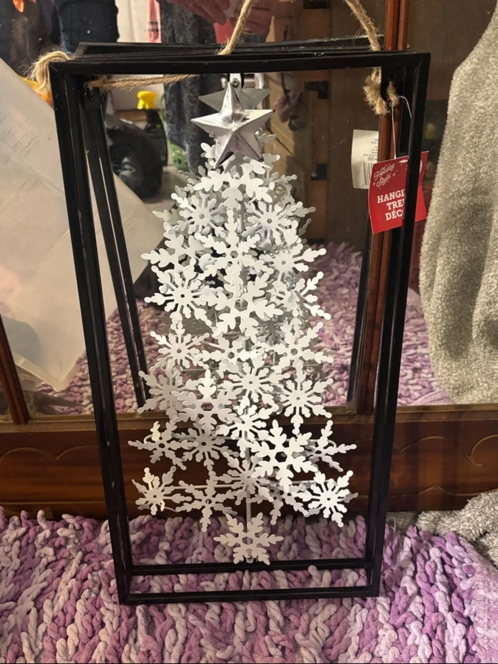 Home Holiday White Snowflake Tree Wall Hanging - Unbranded